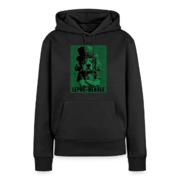 Lepre-Beagle Dog St. Patty - Sweat à capuche Premium bio Femme - noir - Devant - Julia (174cm)