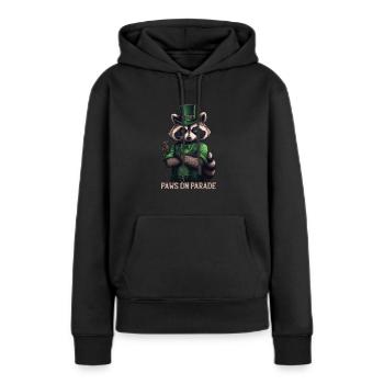 Paws on Parade Raccoon St. Patty - Women’s Premium Organic Hoodie - black - Front - Julia (174cm)