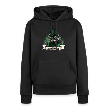 Chance? Raton laveur St. Patty - Sweat à capuche Premium bio Femme - noir - Devant - Julia (174cm)