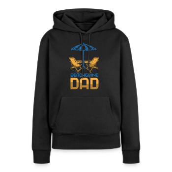 Visite de la plage Father Beach plage plage vacances plage plage - Sweat à capuche Premium bio Femme - noir - Devant - Julia (174cm)