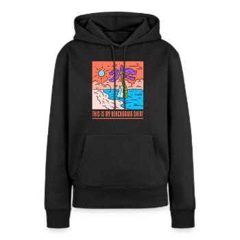 Ceci est ma chemise de plage plage vacances plage - Sweat à capuche Premium bio Femme - noir - Devant - Julia (174cm)