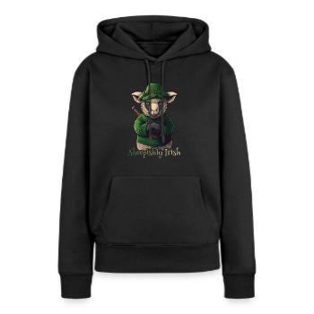 Moutonnièrement irlandaise St Patty - Sweat à capuche Premium bio Femme - noir - Devant - Julia (174cm)