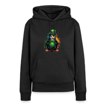 Penguin St. Patty - Sweat à capuche Premium bio Femme - noir - Devant - Julia (174cm)