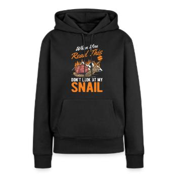 Schnecke Geschenk Weinbergschnecke - Frauen Premium Bio Hoodie - Schwarz - Vorne - Julia (174cm)