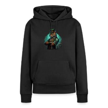Tiger St. Patty - Sweat à capuche Premium bio Femme - noir - Devant - Julia (174cm)