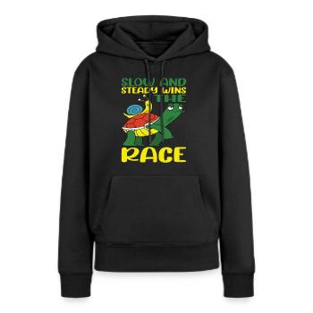 Slow And Steady Wins The Race 4 - Frauen Premium Bio Hoodie - Schwarz - Vorne - Julia (174cm)