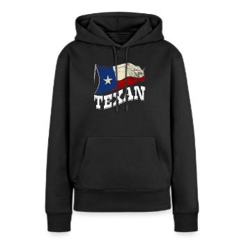 Texaner Sprüche Texanisch Texas Stolz - Frauen Premium Bio Hoodie - Schwarz - Vorne - Julia (174cm)