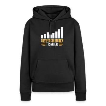 Crypto-Trader Crypto Trader Crypto - Sweat à capuche Premium bio Femme - noir - Devant - Julia (174cm)
