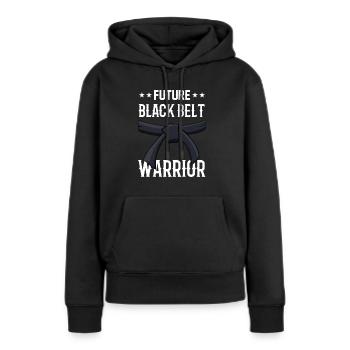 Future ceinture noire guerrier ceinture noire - Sweat à capuche Premium bio Femme - noir - Devant - Julia (174cm)