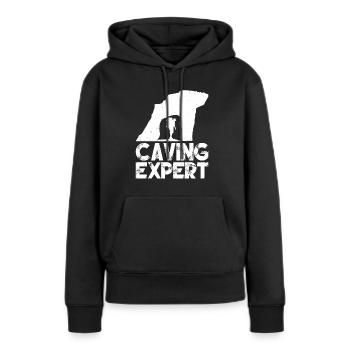 Spéléologue Spéléologue Spéléologie Grotte de Spéléologie - Sweat à capuche Premium bio Femme - noir - Devant - Julia (174cm)