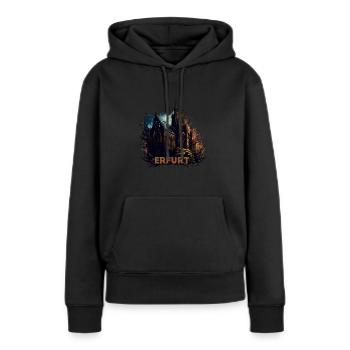 Erfurt - Sweat à capuche Premium bio Femme - noir - Devant - Julia (174cm)