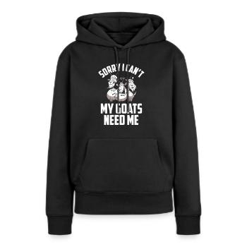 Malheureusement, mes chèvres n’ont pas besoin de moi animal - Sweat à capuche Premium bio Femme - noir - Devant - Julia (174cm)