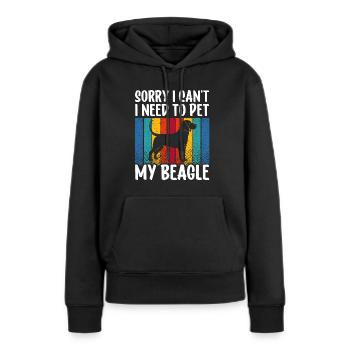 Kann Nicht Ich Muss Meinen Beagle Streicheln Hund - Frauen Premium Bio Hoodie - Schwarz - Vorne - Julia (174cm)