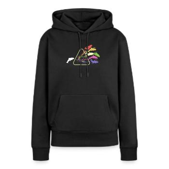 Fish Prism Rainbow Light Physique Drôle - Sweat à capuche Premium bio Femme - noir - Devant - Julia (174cm)