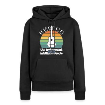Gitarre intelligente Menschen - Frauen Premium Bio Hoodie - Schwarz - Vorne - Julia (174cm)