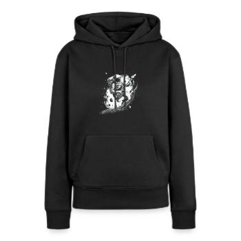 Astronaut Guitar Player - Frauen Premium Bio Hoodie - Schwarz - Vorne - Julia (174cm)