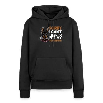 Kann Nicht Ich Muss Meinen Dobermann Streicheln - Frauen Premium Bio Hoodie - Schwarz - Vorne - Julia (174cm)