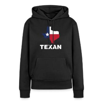 Texan Texas Pride Dictons Texan - Sweat à capuche Premium bio Femme - noir - Devant - Julia (174cm)