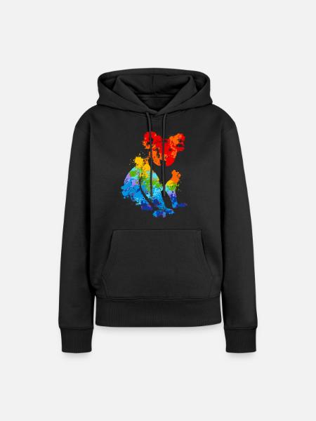 Farbspritzer Koala Bunter Koala - Frauen Premium Bio Hoodie - Schwarz