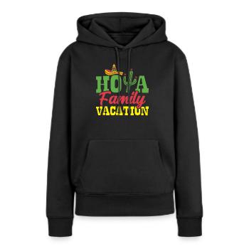 Hola Family Holiday Vacances en famille Vacances en famille - Sweat à capuche Premium bio Femme - noir - Devant - Julia (174cm)