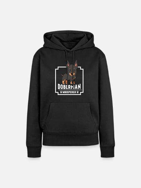 Dobermann Flüsterer Hunde Doberman Dobermänner - Frauen Premium Bio Hoodie - Schwarz