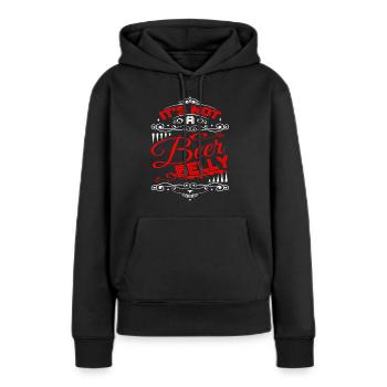 Ce n’est pas un ventre de bière 4 - Sweat à capuche Premium bio Femme - noir - Devant - Julia (174cm)