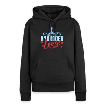 Amateur d’hydrogène Élément énergétique Hydrogène - Sweat à capuche Premium bio Femme - noir - Devant - Julia (174cm)