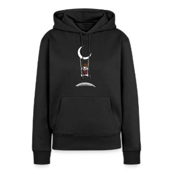 Dracula On Moon Swing Creepy Halloween - Sweat à capuche Premium bio Femme - noir - Devant - Julia (174cm)