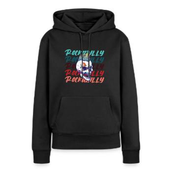 Rockabilly Rocknroll Musik Rock Hardrock - Frauen Premium Bio Hoodie - Schwarz - Vorne - Julia (174cm)