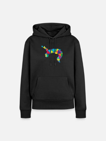 Freerunner Polygon Backflip - Frauen Premium Bio Hoodie - Schwarz