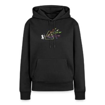 Archer Prism Rainbow Light Physics - Sweat à capuche Premium bio Femme - noir - Devant - Julia (174cm)