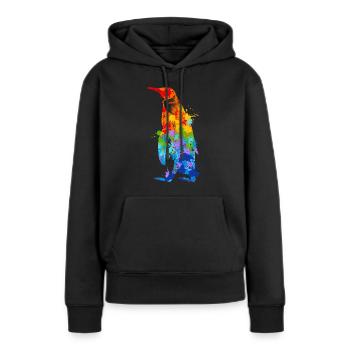 Pinguin Splash Art Arktis Eis - Frauen Premium Bio Hoodie - Schwarz - Vorne - Julia (174cm)