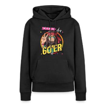 Kind der 60er Jahre Mann Kostüm - Frauen Premium Bio Hoodie - Schwarz - Vorne - Julia (174cm)