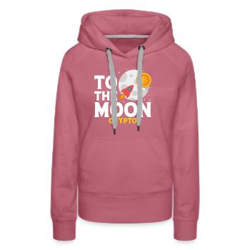 To The Moon - Crypto - Women’s Premium Organic Hoodie - mauve - Front - Isabella (175cm)