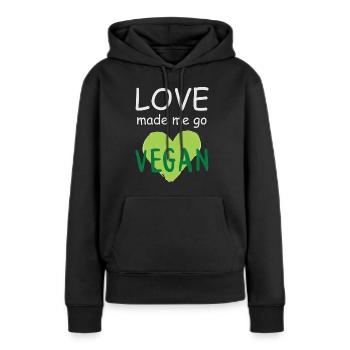 Vegan Fleischlos Tierlieb & Veganer - Frauen Premium Bio Hoodie - Schwarz - Vorne - Julia (174cm)