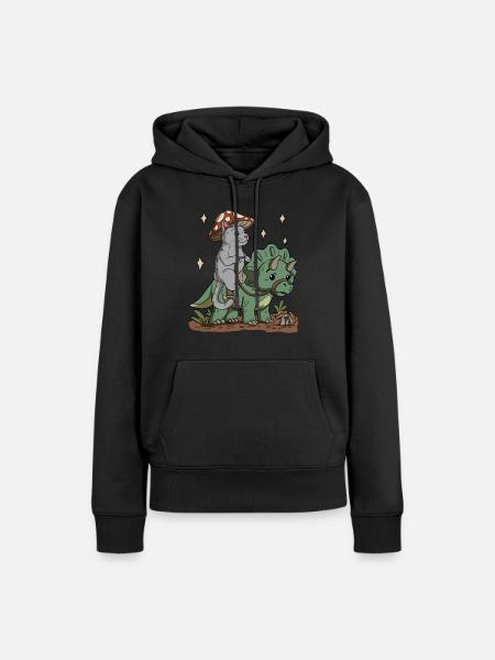 Cottagecore Katze - Frauen Premium Bio Hoodie - Schwarz