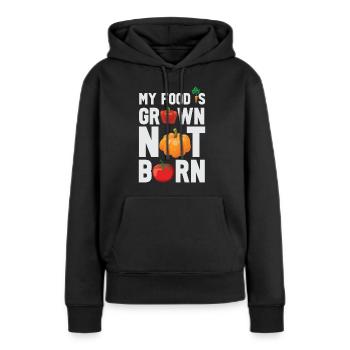 Vegan Fleischlos Tierlieb & Veganer - Frauen Premium Bio Hoodie - Schwarz - Vorne - Julia (174cm)