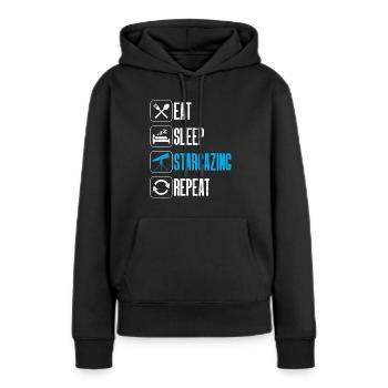 Stargazer Gift Kosmologie Stargazing - Frauen Premium Bio Hoodie - Schwarz - Vorne - Julia (174cm)