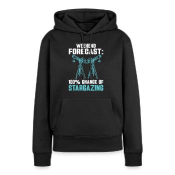 Stargazer Gift Kosmologie Stargazing - Frauen Premium Bio Hoodie - Schwarz - Vorne - Julia (174cm)