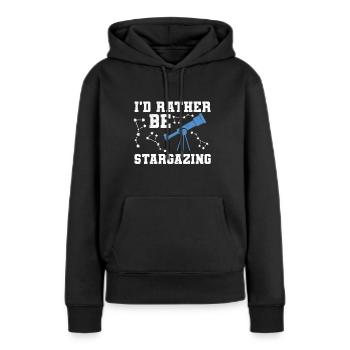 Stargazer Gift Kosmologie Stargazing - Frauen Premium Bio Hoodie - Schwarz - Vorne - Julia (174cm)