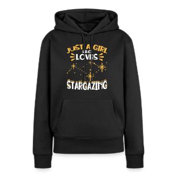 Stargazer Gift Kosmologie Stargazing - Frauen Premium Bio Hoodie - Schwarz - Vorne - Julia (174cm)
