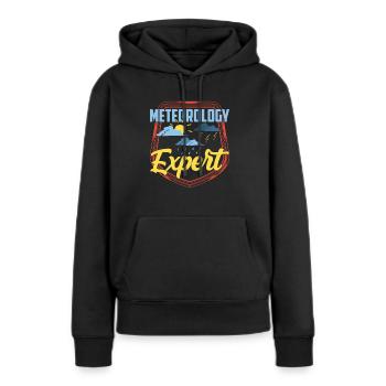 Meteorologie Experte Wettervorhersage Meteorologe - Frauen Premium Bio Hoodie - Schwarz - Vorne - Julia (174cm)