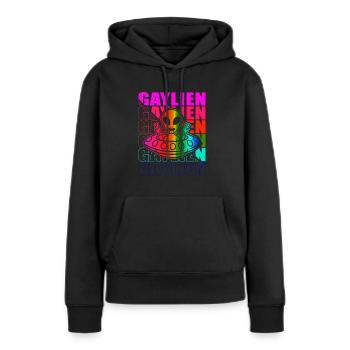 Gender Lesben, Schwule, Trans, Queer Regenbogen - Frauen Premium Bio Hoodie - Schwarz - Vorne - Julia (174cm)