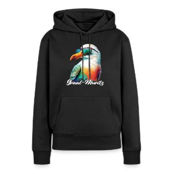 Graal Müritz vacances mouette fraîche avec lunettes de soleil - Sweat à capuche Premium bio Femme - noir - Devant - Julia (174cm)