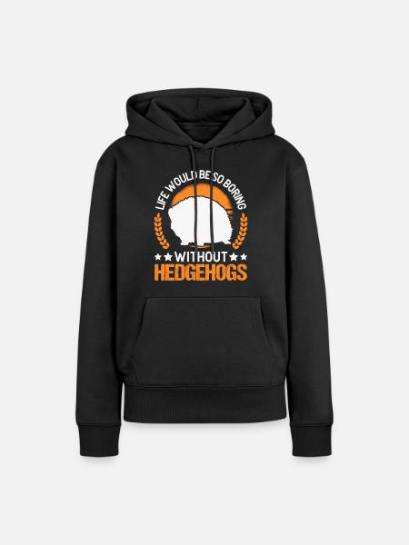 Igel Geschenk Stacheligel - Frauen Premium Bio Hoodie - Schwarz