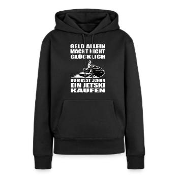 Jetski - Frauen Premium Bio Hoodie - Schwarz - Vorne - Julia (174cm)