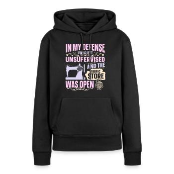 Nähen - Frauen Premium Bio Hoodie - Schwarz - Vorne - Julia (174cm)