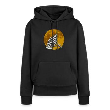 Mains squelettiques priantes - Gothique gothique - Sweat à capuche Premium bio Femme - noir - Devant - Julia (174cm)