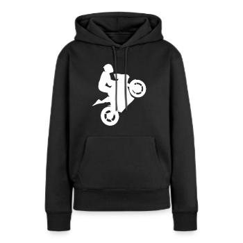 Motocross Motorrad fahren Stunt Kaskade Geschenk - Frauen Premium Bio Hoodie - Schwarz - Vorne - Julia (174cm)