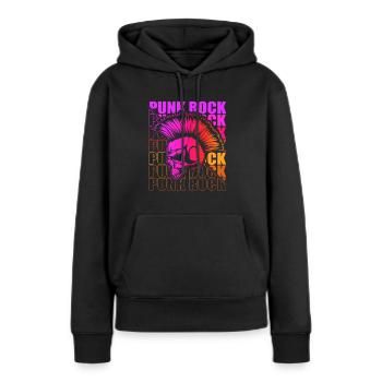 Punk Rock Pogo Anarchie Punks Punk Rocker Punk - Sweat à capuche Premium bio Femme - noir - Devant - Julia (174cm)